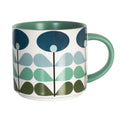 Blue Mid Century ModFlower Stackable Matte Coffee Tea Mug