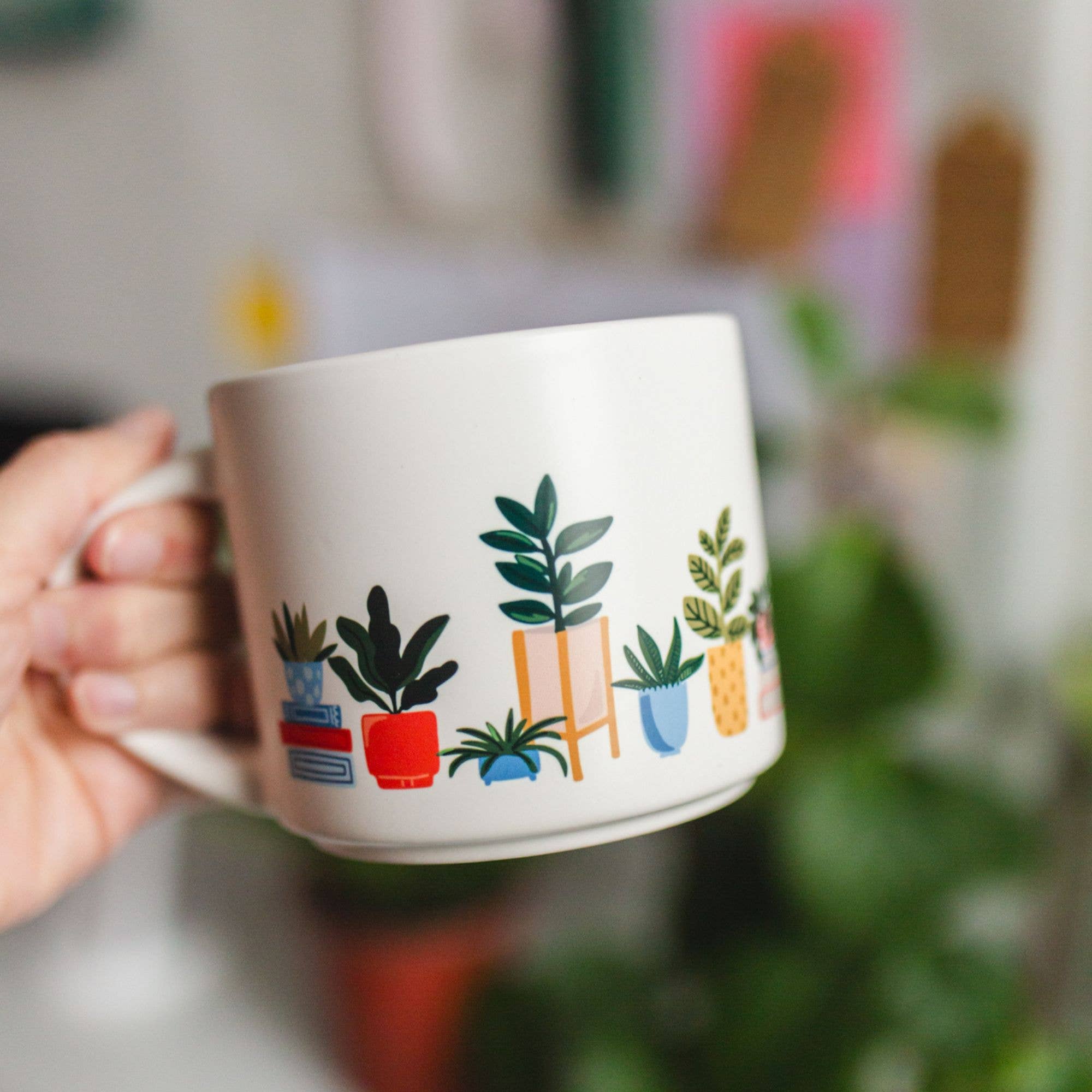 Potted Plants Large Ceramic Mug
