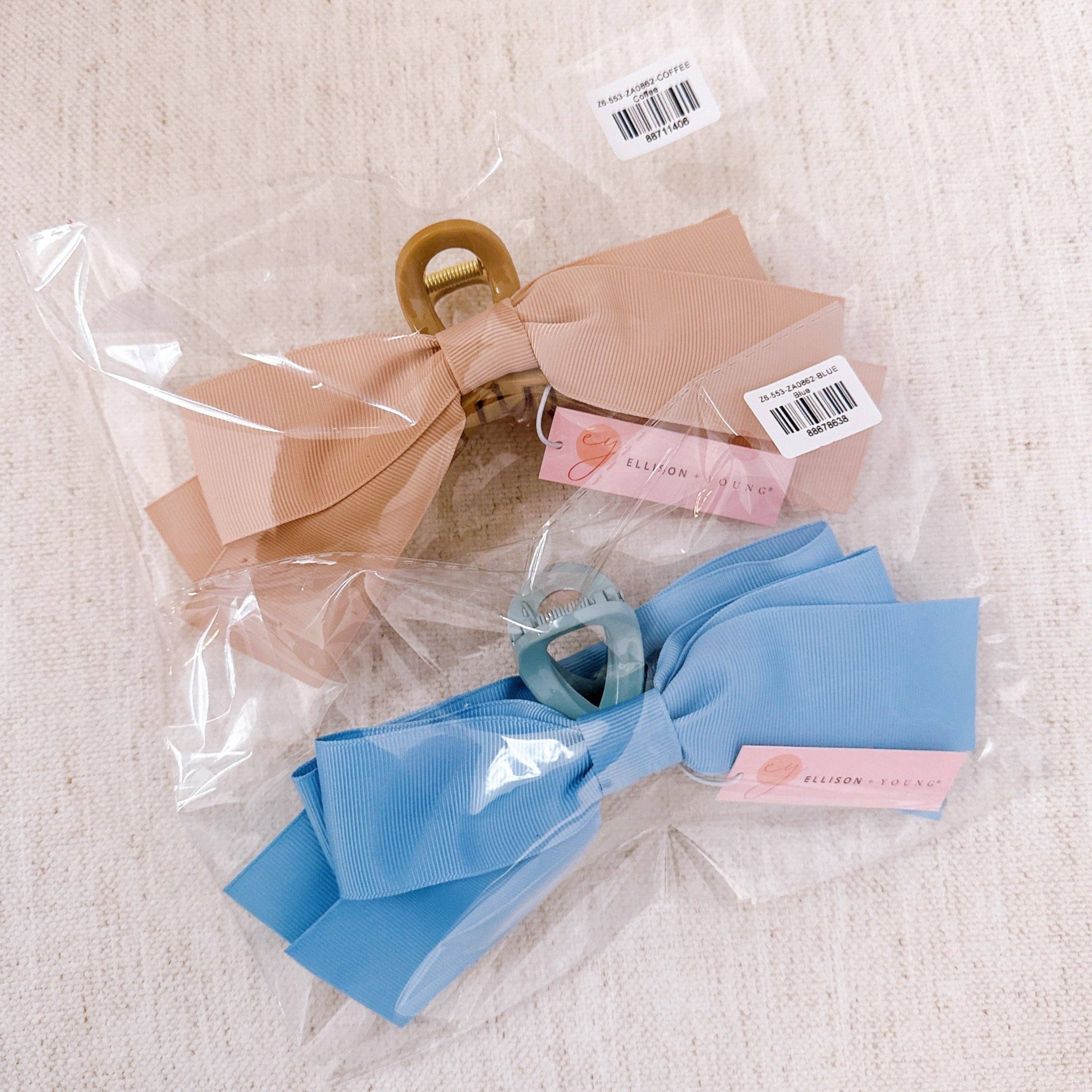Gross Grain Bow Hair Claw - Black, Pink, Cream, or Blue