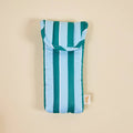 Puffy Sunglasses Case–Sicily Stripes Teal
