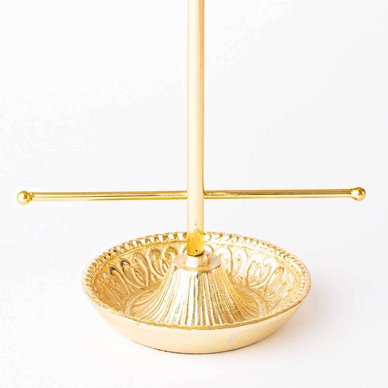 Gold Bow Jewelry Stand with Ring Dish