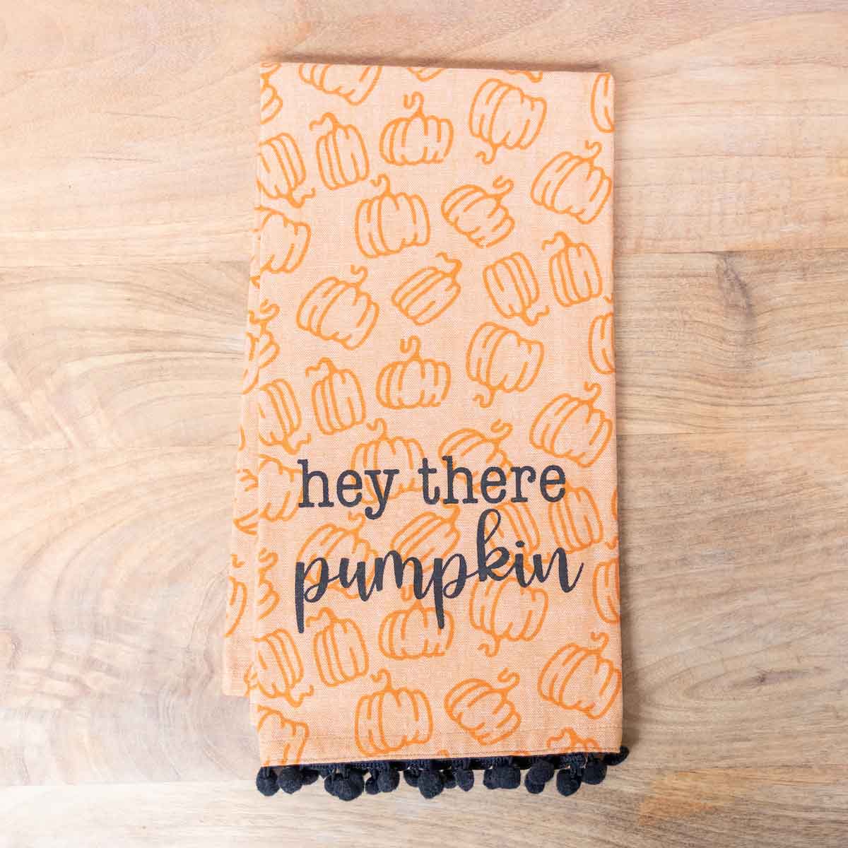 Hey There Pumpkin Hand Towel   20x28
