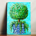 Topiary Canvas Print - Blue and White Vase Art Painting