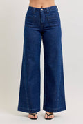 High Waist Retro Wide w/ Patch Pockets & Twisted Seams