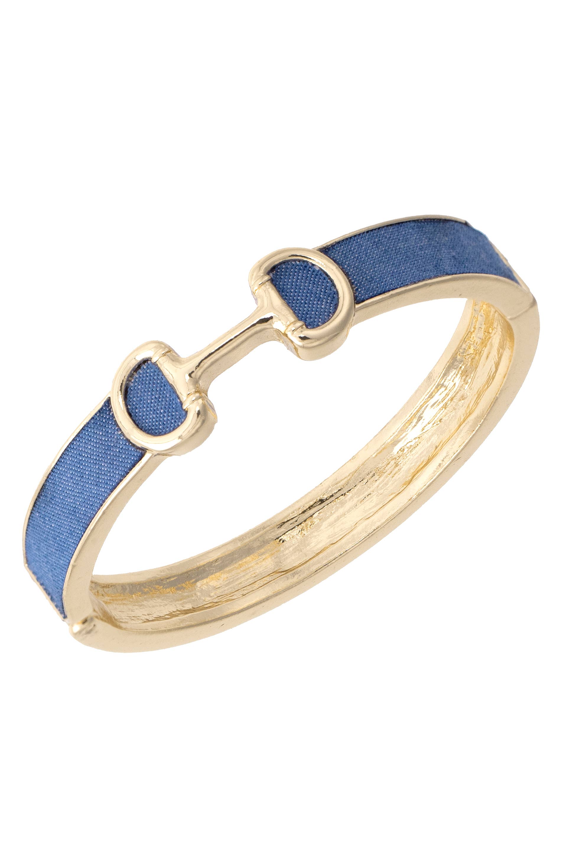Majesty Denim Horsebit Hinge Bangle in Blue