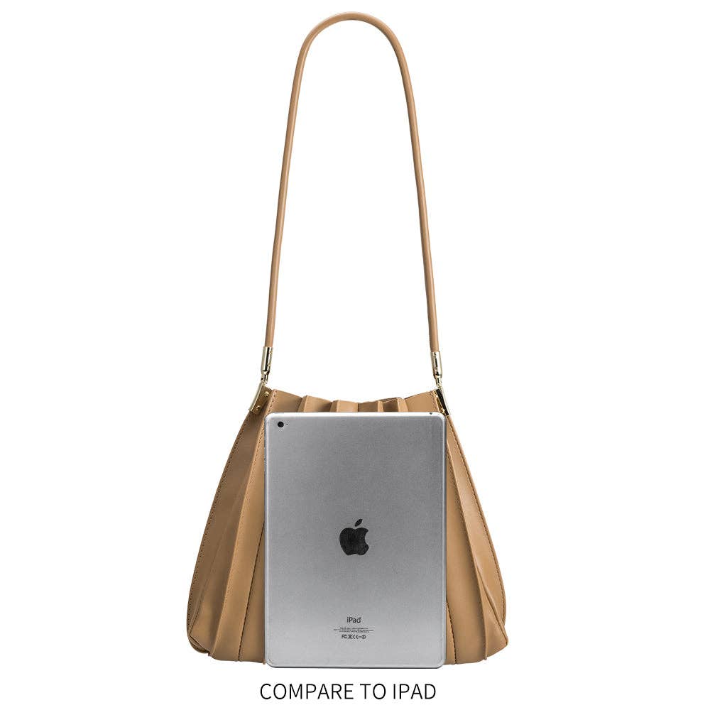 Carrie Tan Pleated Vegan Leather Shoulder Bag
