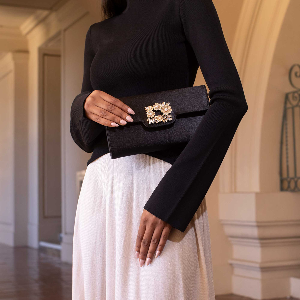 Elodie Red Satin Crossbody Bag
