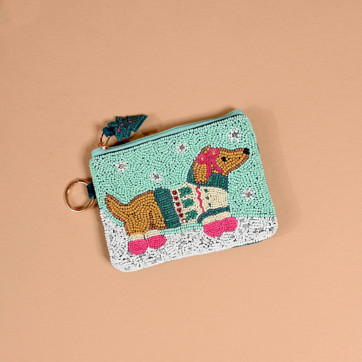 Handcrafted Beaded Pouch-Dashing Dachshund