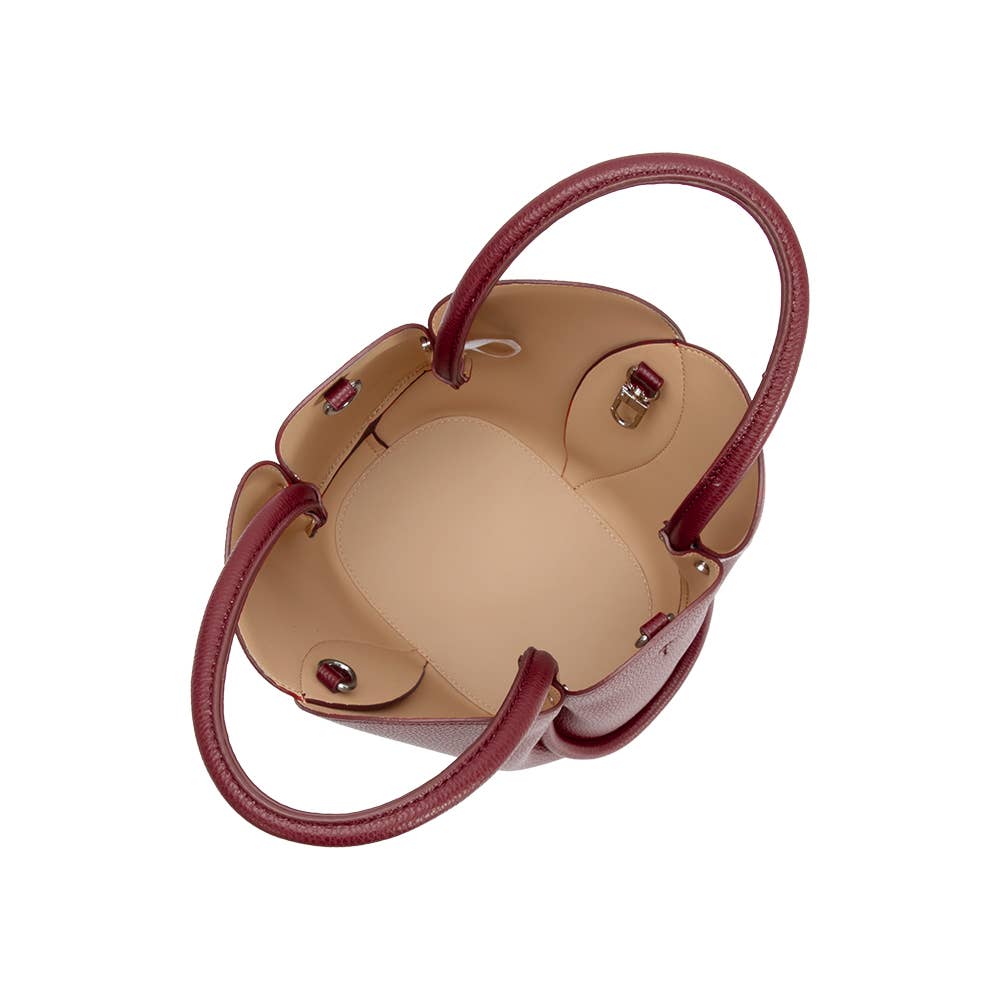 Tulip Burgundy Recycled Vegan Leather Top Handle