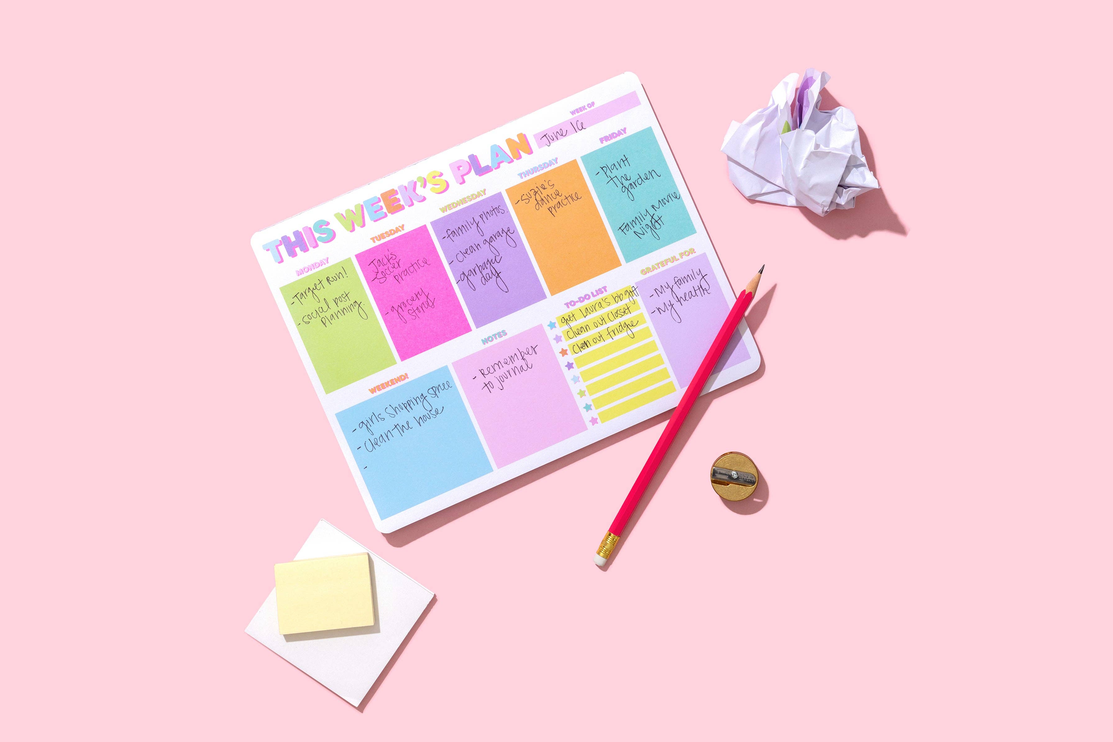 Weekly Planner - "This Week's Plan" - 52 Sheets