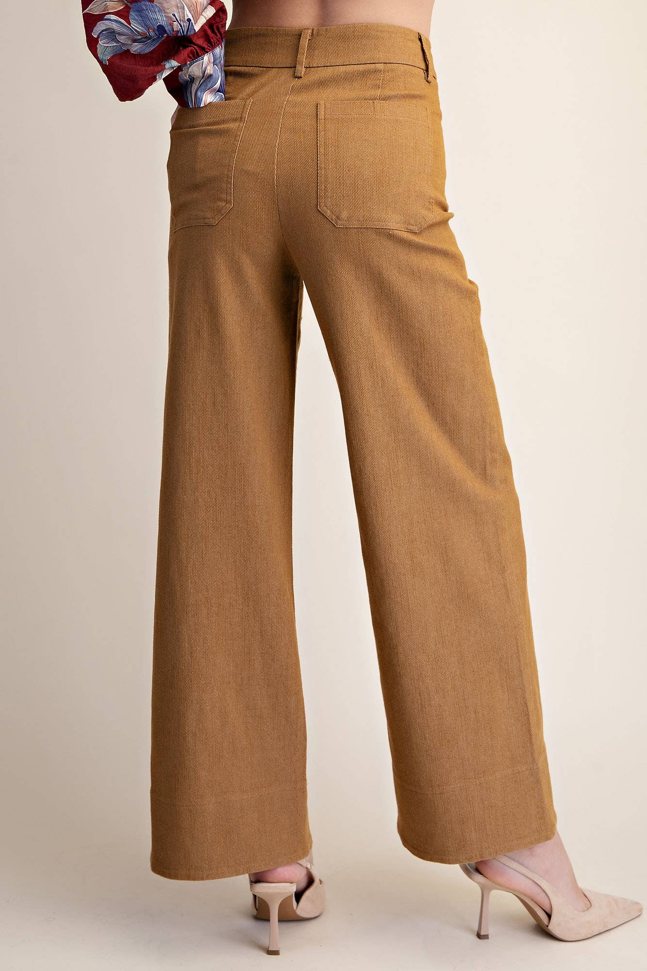Stretchy Jeans High Rise Front Pocket Wide Leg