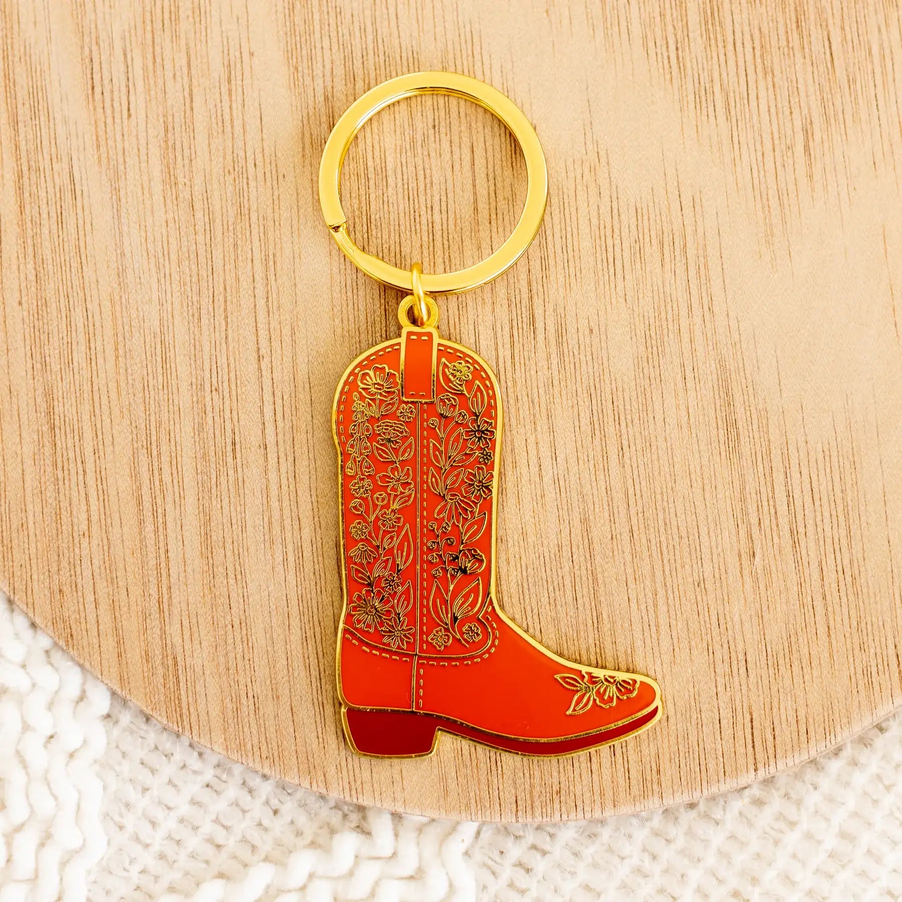 Metal Enamel Keychain - Boot, Book, and Butterfly