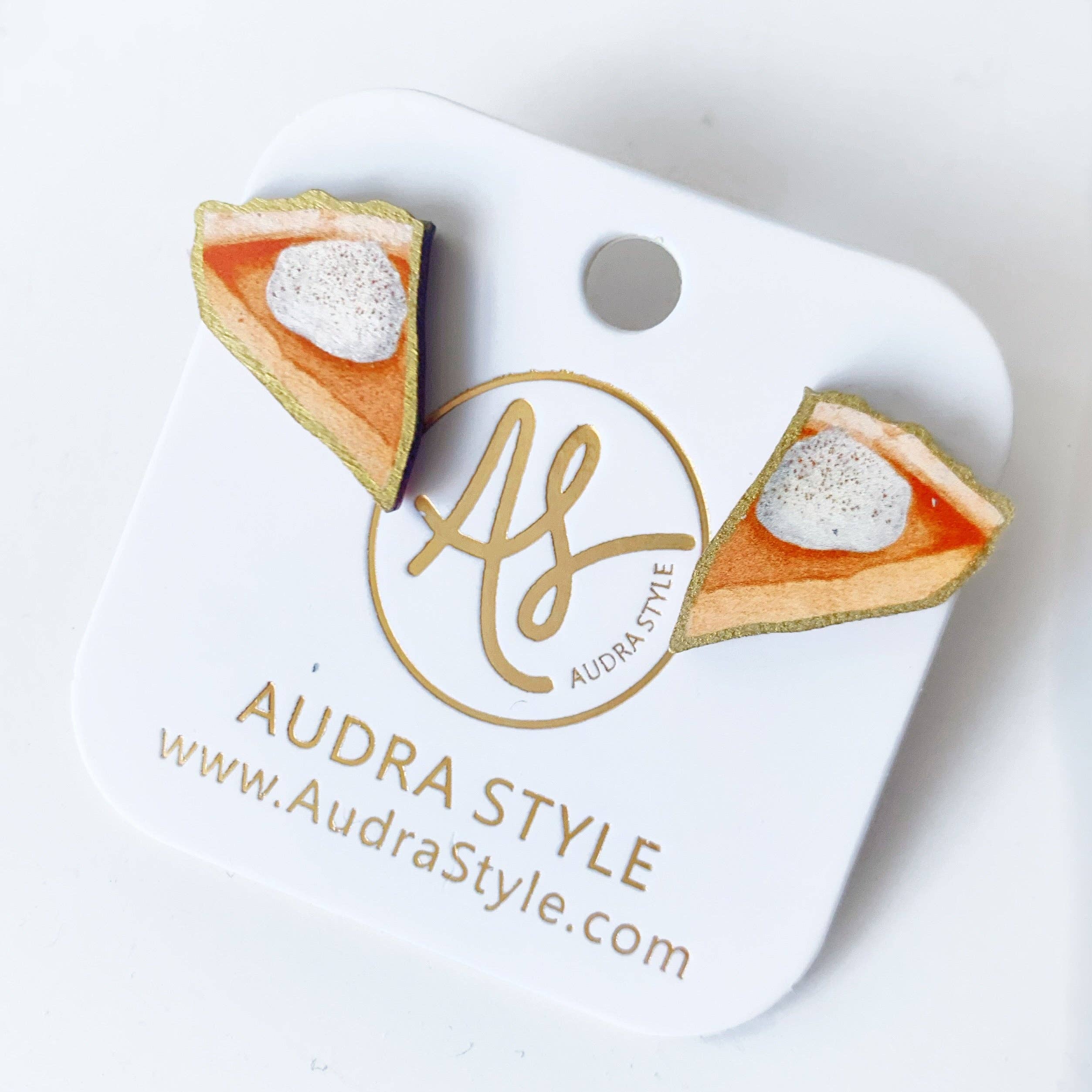Fall Thanksgiving Statement Earring Pumpkin Pie Stud