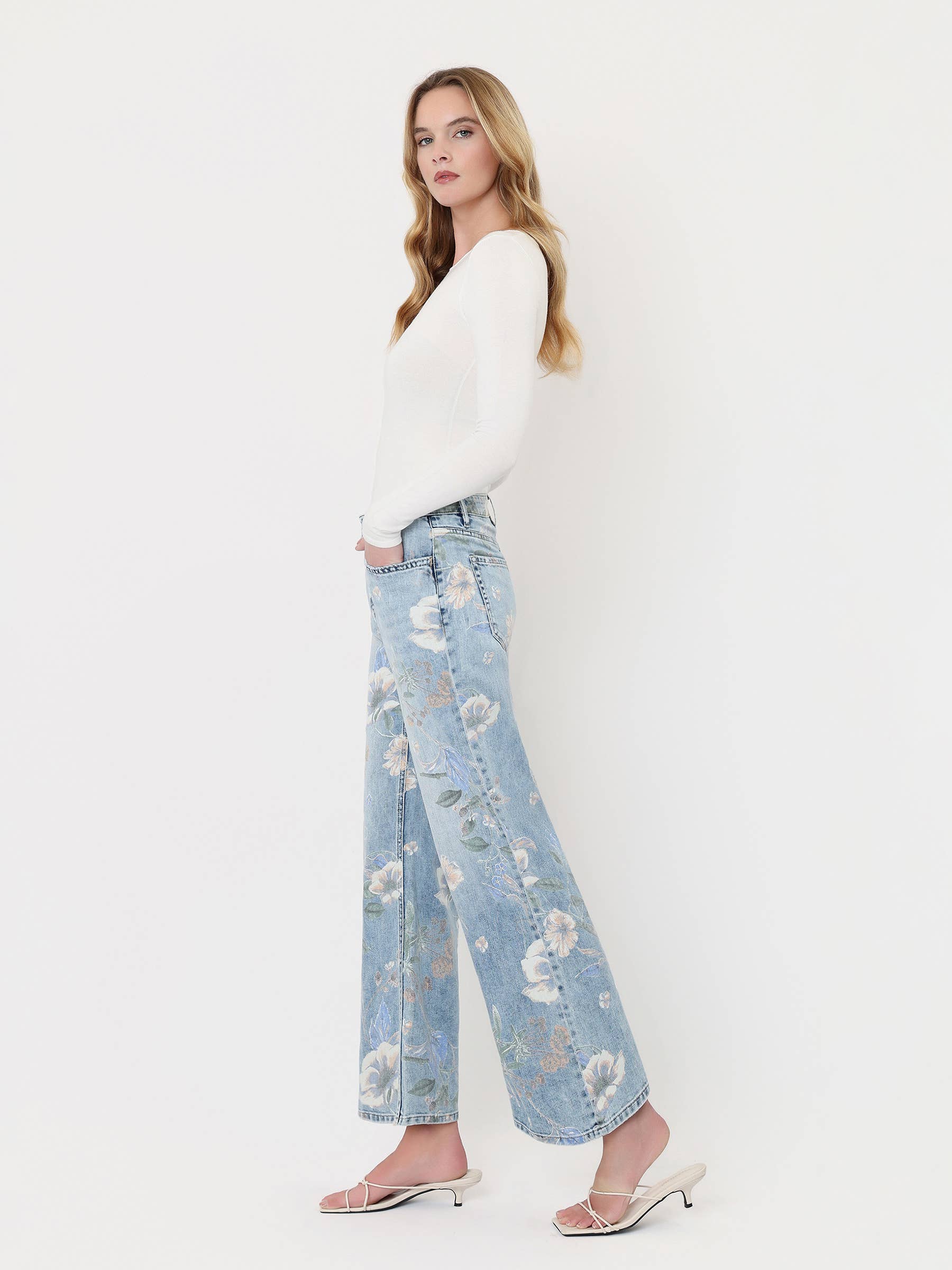 Super High Rise Floral Extreme Vintage Flare