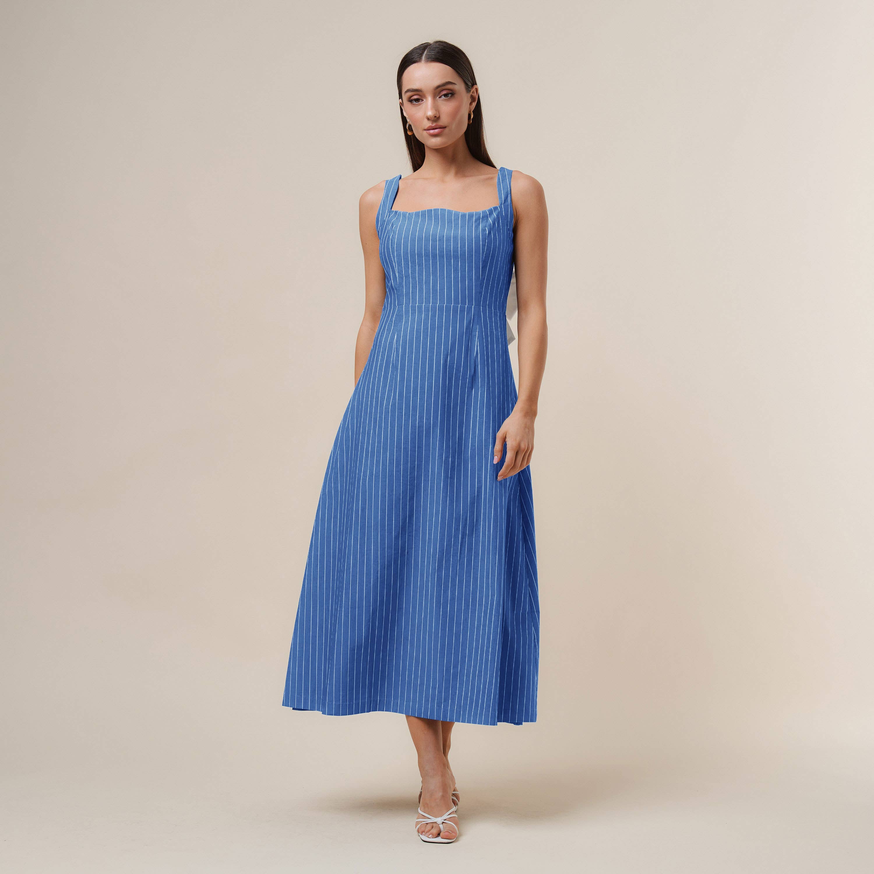 Open bow back maxi dress