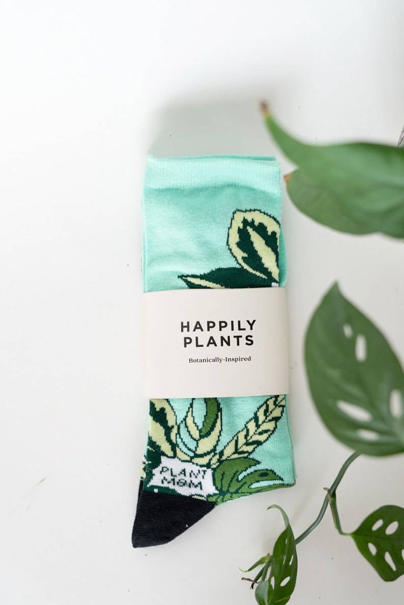 Plant Lover Cotton Crew Socks, Plant Gifts