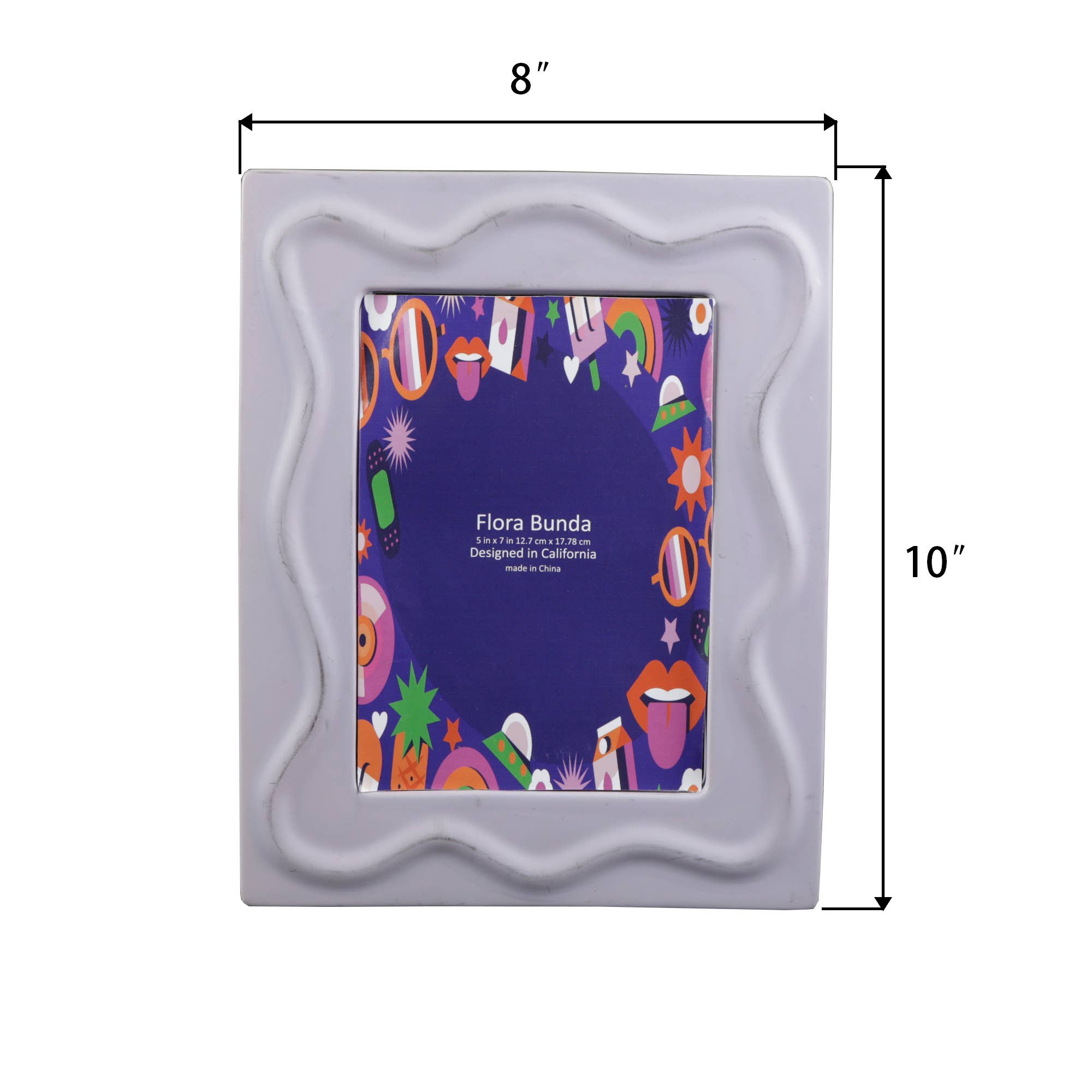5 x 7 Lilac Curve Line Ceramic Frame