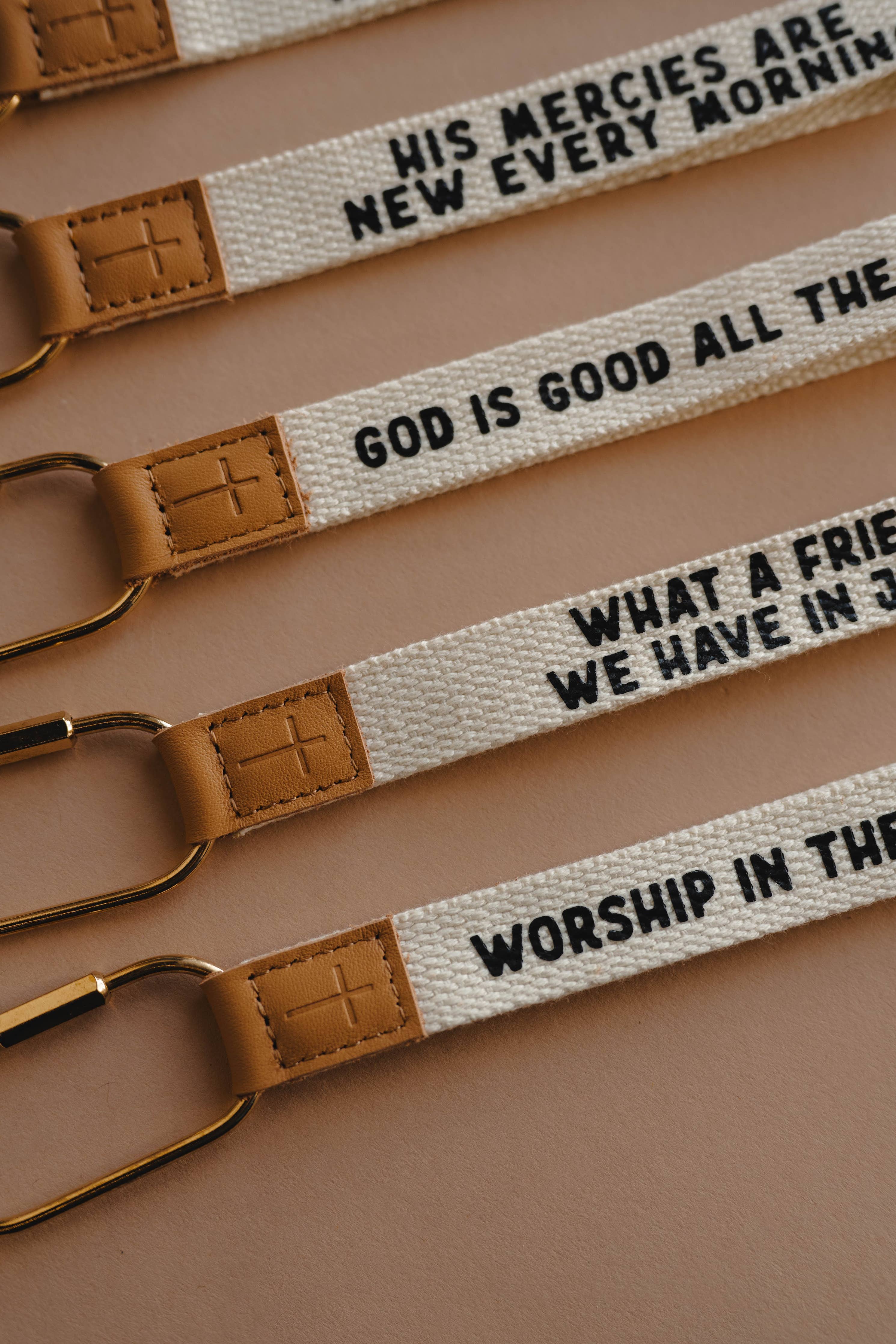 Worship In The Waiting Wristlet Keychain