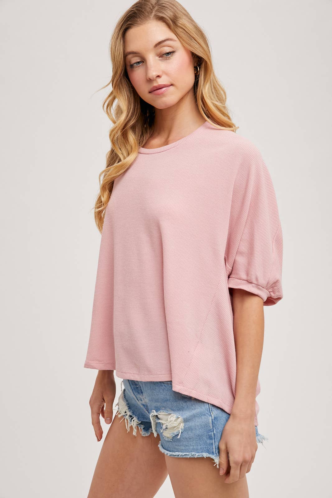 Batwing Sleeves Lightweight Thermal Knit Top