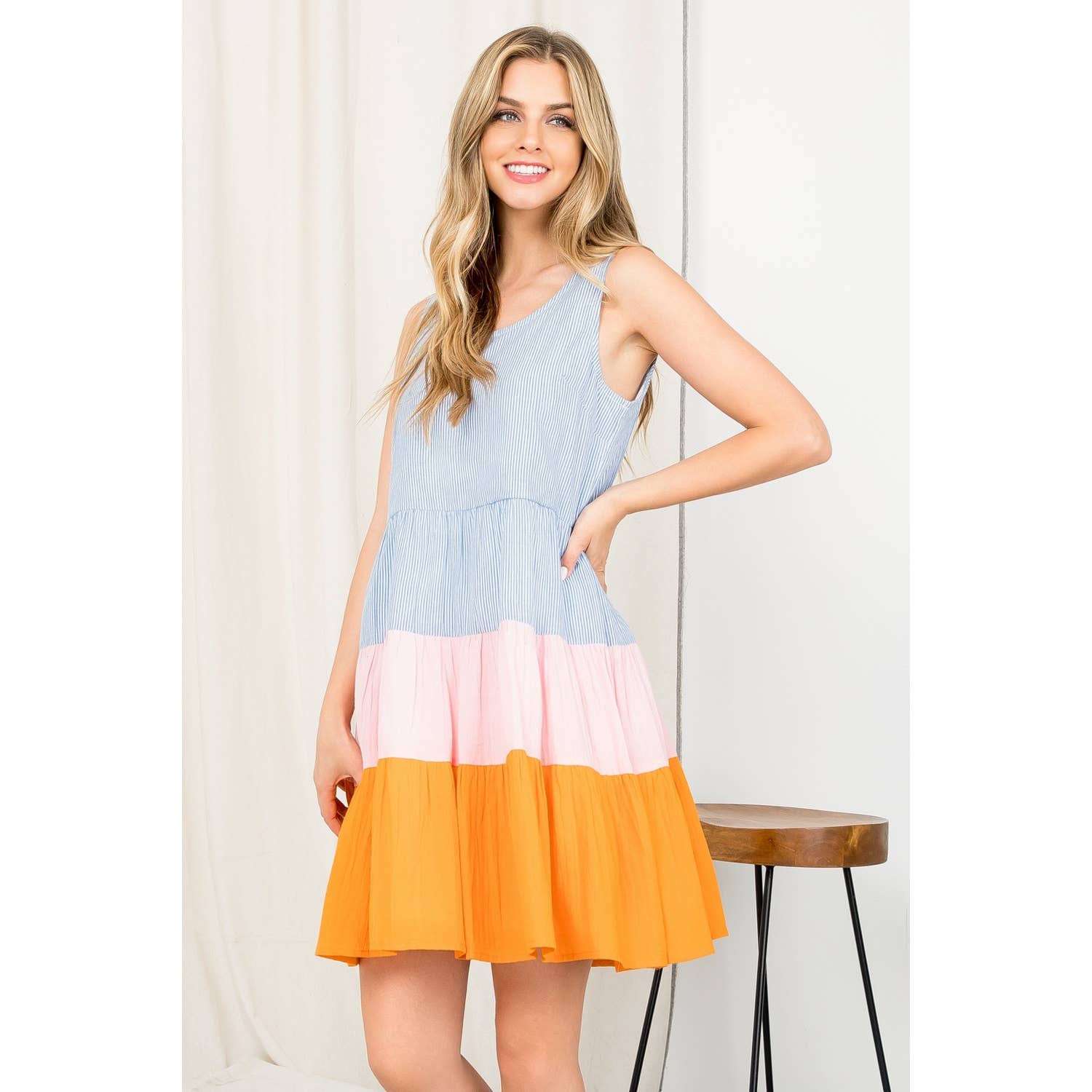 Stripe Tiered Tank Dress