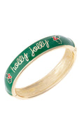 Holly Jolly Sculpted Enamel Hinge Bangle