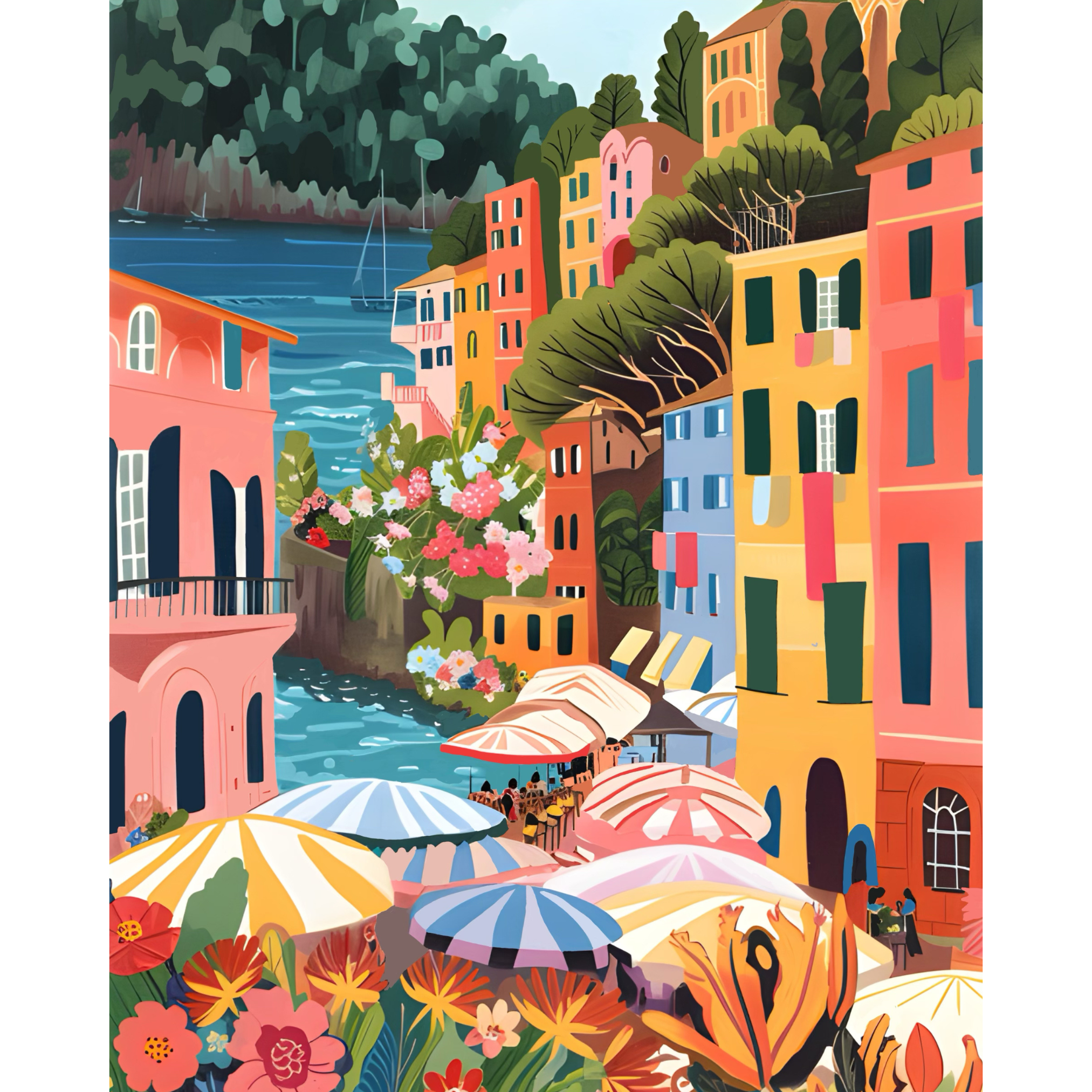 Flower Market: Portofino Paint By Number