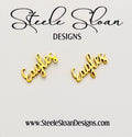Eagles Fans Gold Stud Earrings   