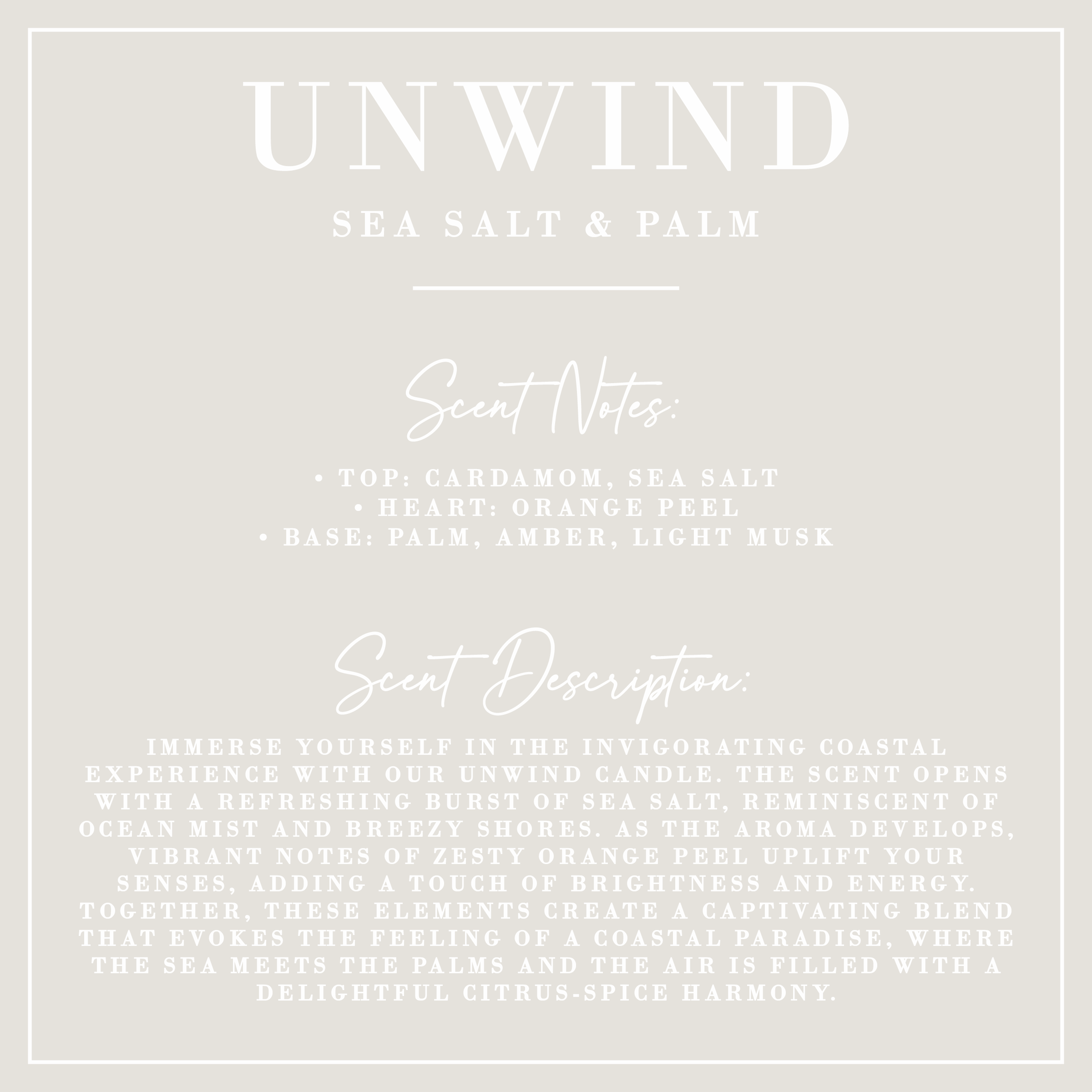 UNWIND | Sea Salt + Palm Reed Diffuser