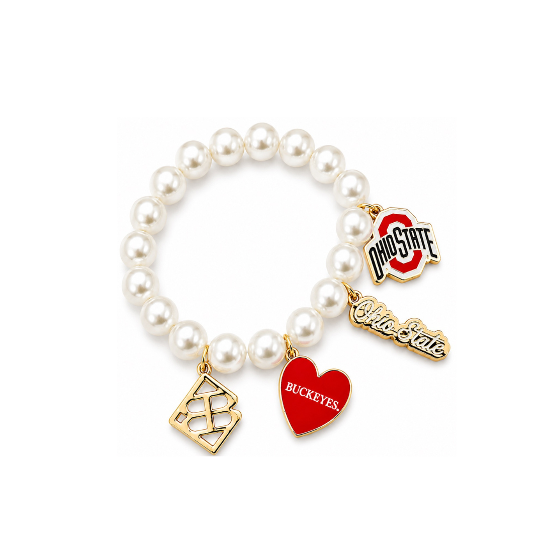 Ohio State Pearl Charm Bracelet