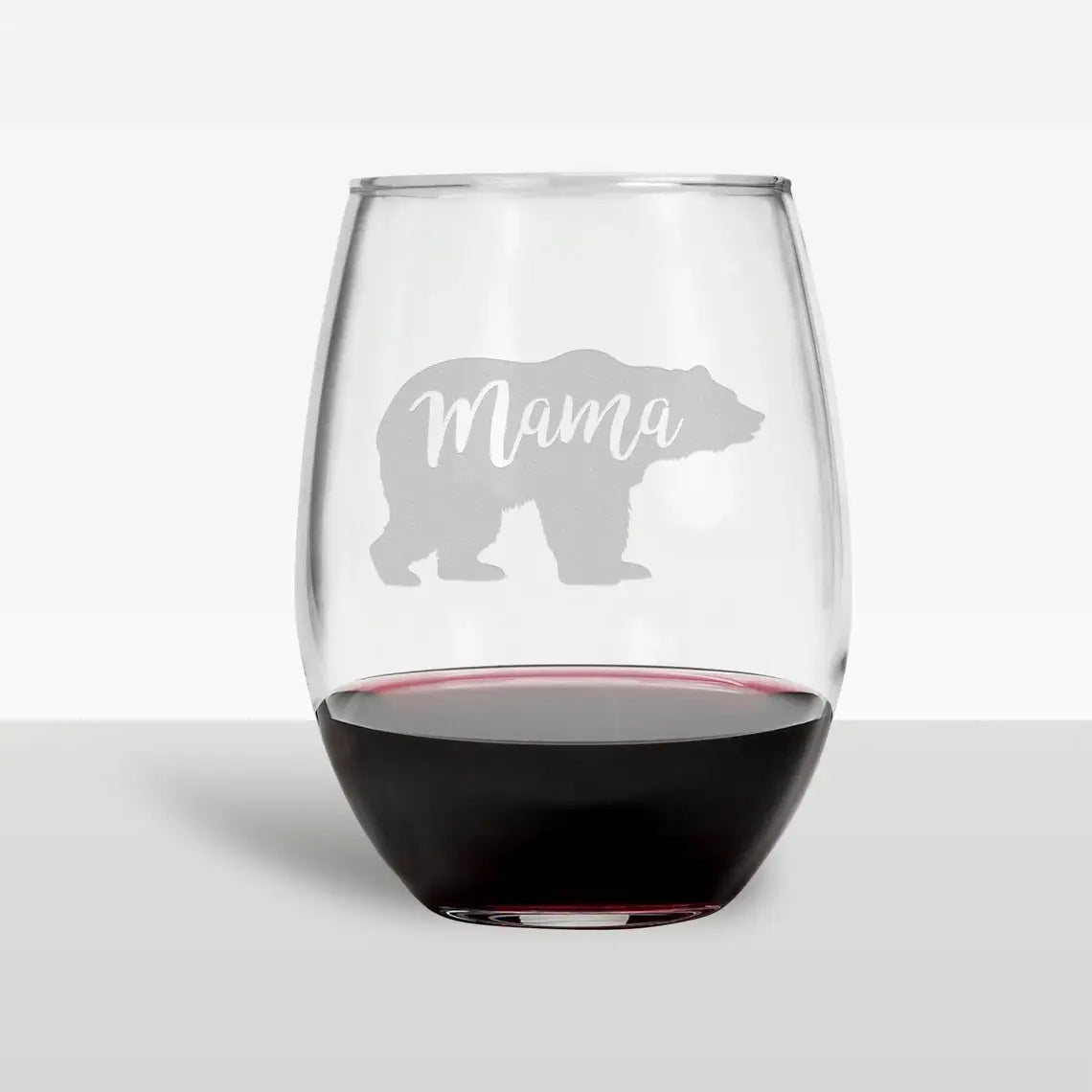 Mama Bear Stemless Wine Glass