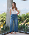 VERVET High Rise Double Cuffed Baggy Wide Cropped Jeans