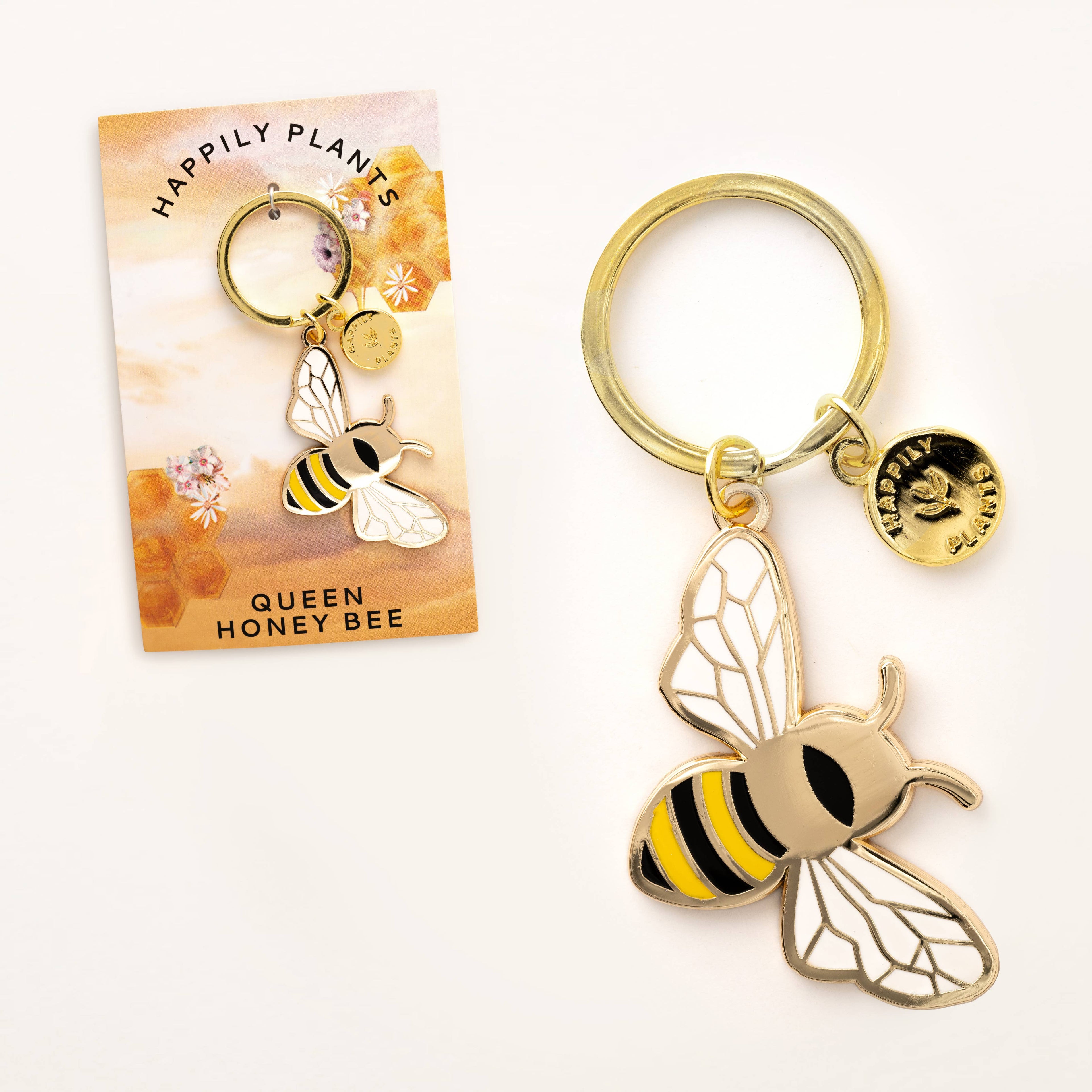 Honey Bee Keychain & Bag Charm, Nature Gifts