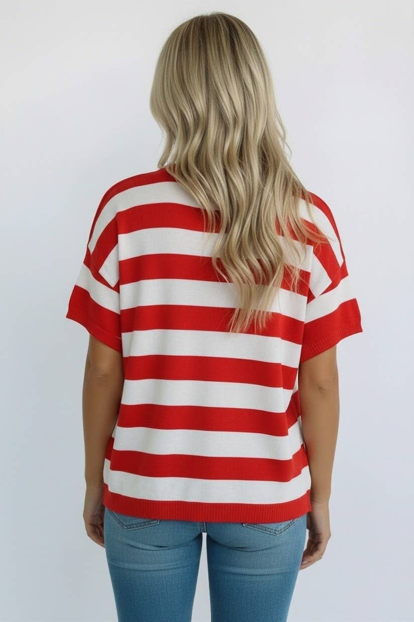 Stripe Star Patch Top