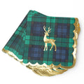 Blackwatch Plaid Gold Foil Beverage Napkins, 16-Ct