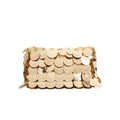 Gillie Gold Sequins Vegan Leather Crossbody Shoulder Bag