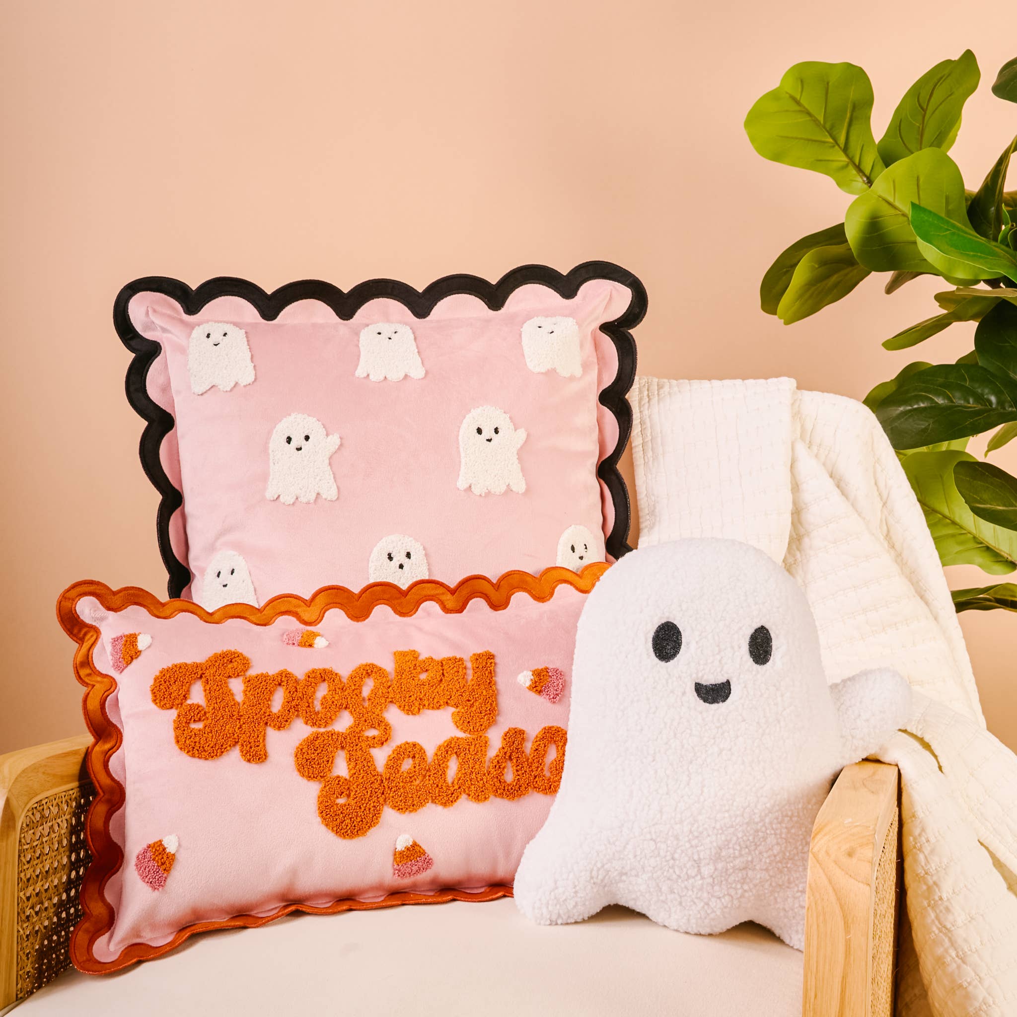 Scalloped Rectangle Throw Pillow-Spooky Season