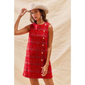 Christmas Tweed Scalloped Holiday Mini Dress