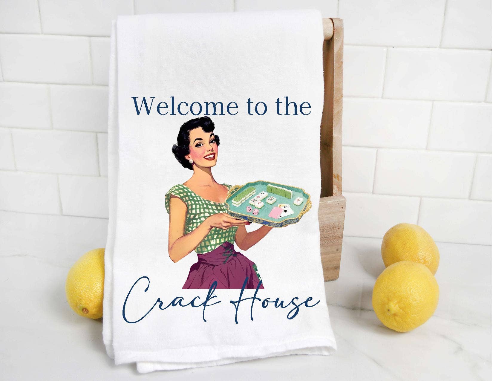 Mahjong Welcome to the Crack House Tea Towel