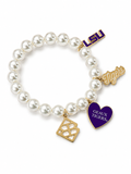 LSU Pearl Charm Bracelet