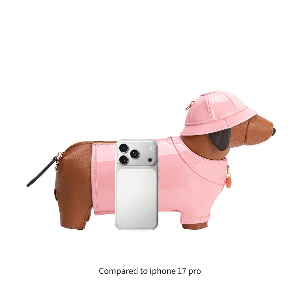 Rain Dog Pink Vegan Leather Crossbody Bag