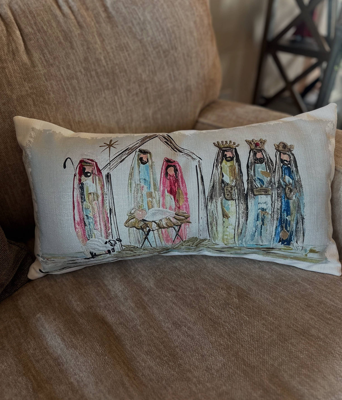 Colorful Nativity Lumbar