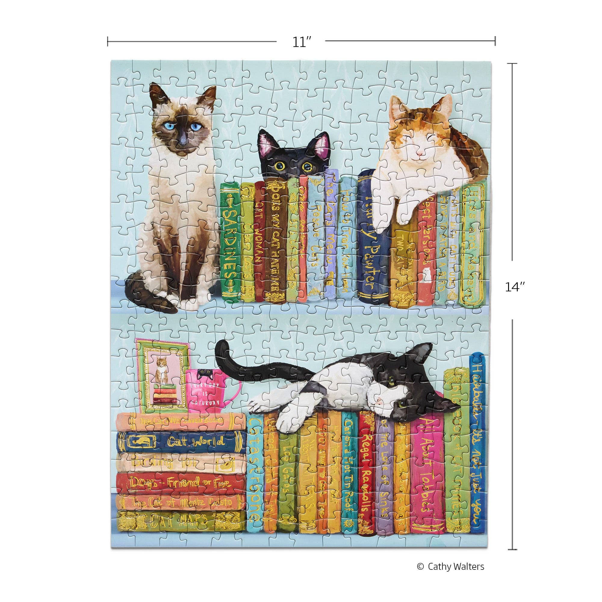 Cats On Books 250 Piece Puzzle Set Cat Lover Gift