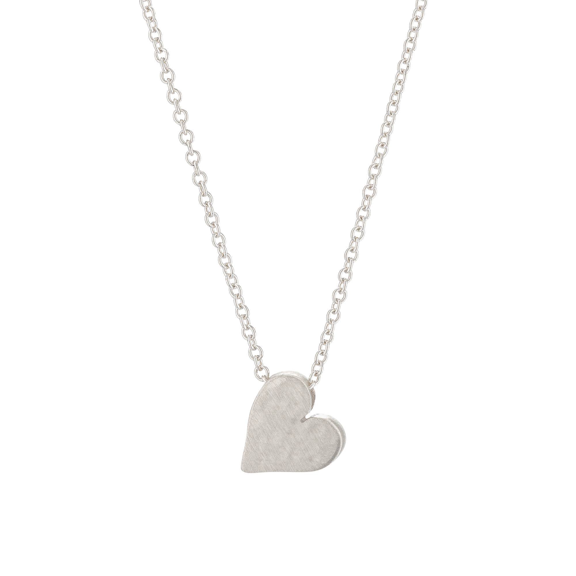 Tiny Mighty Silver Heart Necklace - all sterling silver