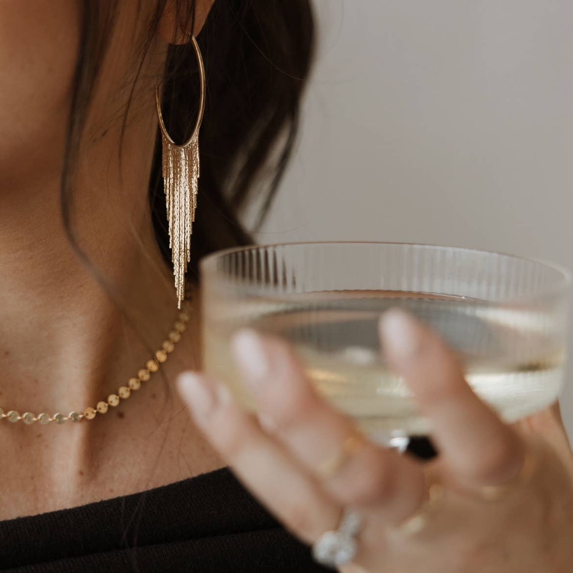 Luxe Sequin Disc Chain Necklace Gold Filled