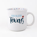 God Bless Texas Coffee Mug   White/Palace/Red/Blue   14oz