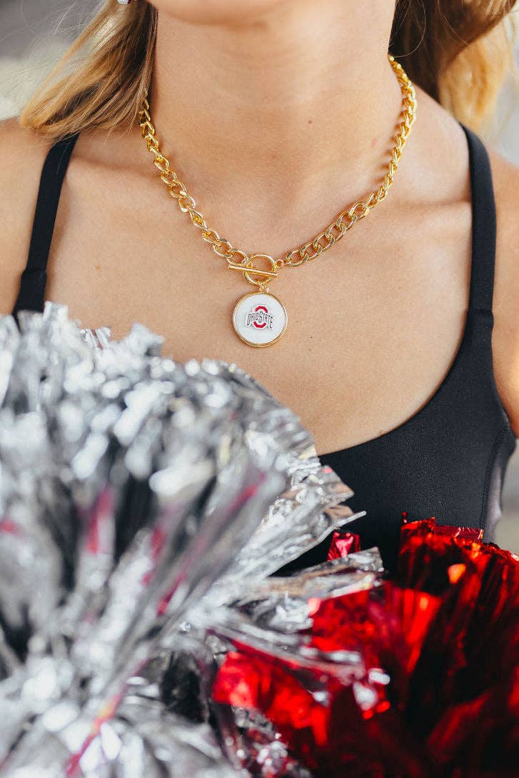 Ohio State Pearl Pendant Necklace