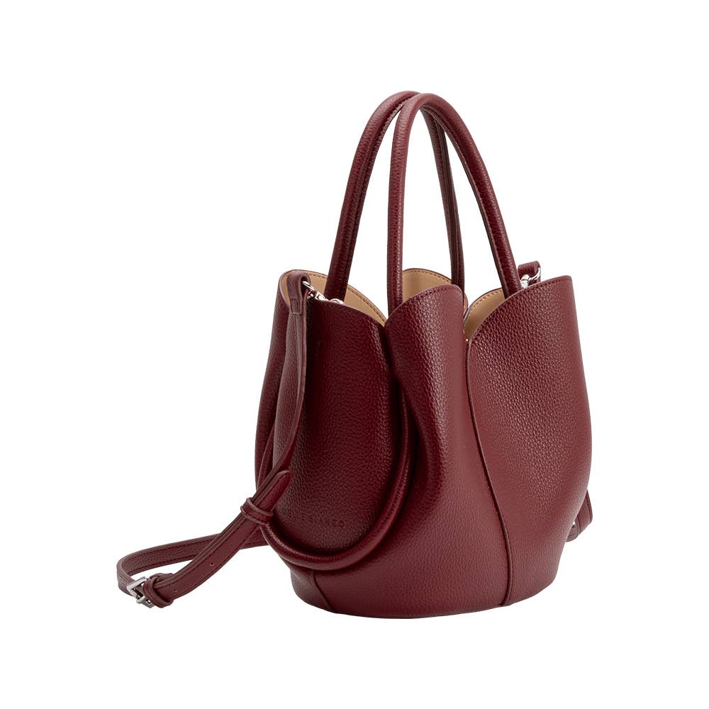 Tulip Burgundy Recycled Vegan Leather Top Handle