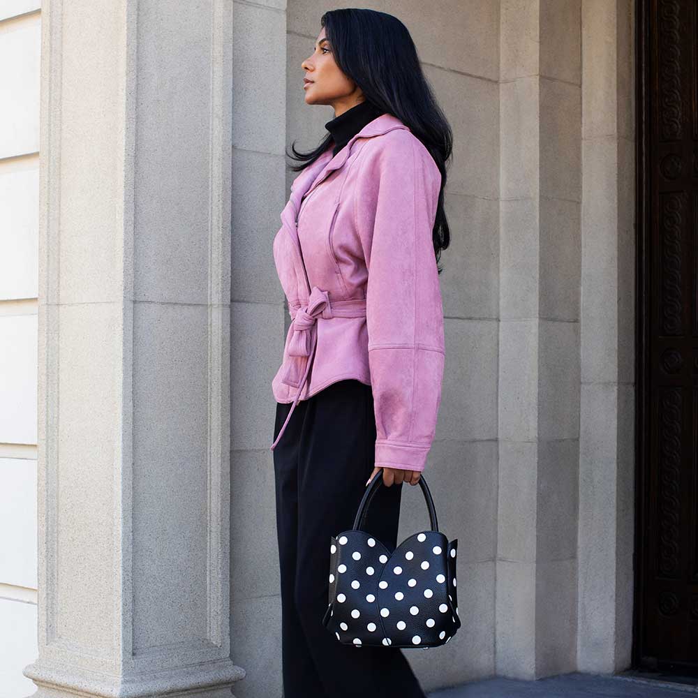 Tulip Chocolate Vegan Polka Dot Top Handle