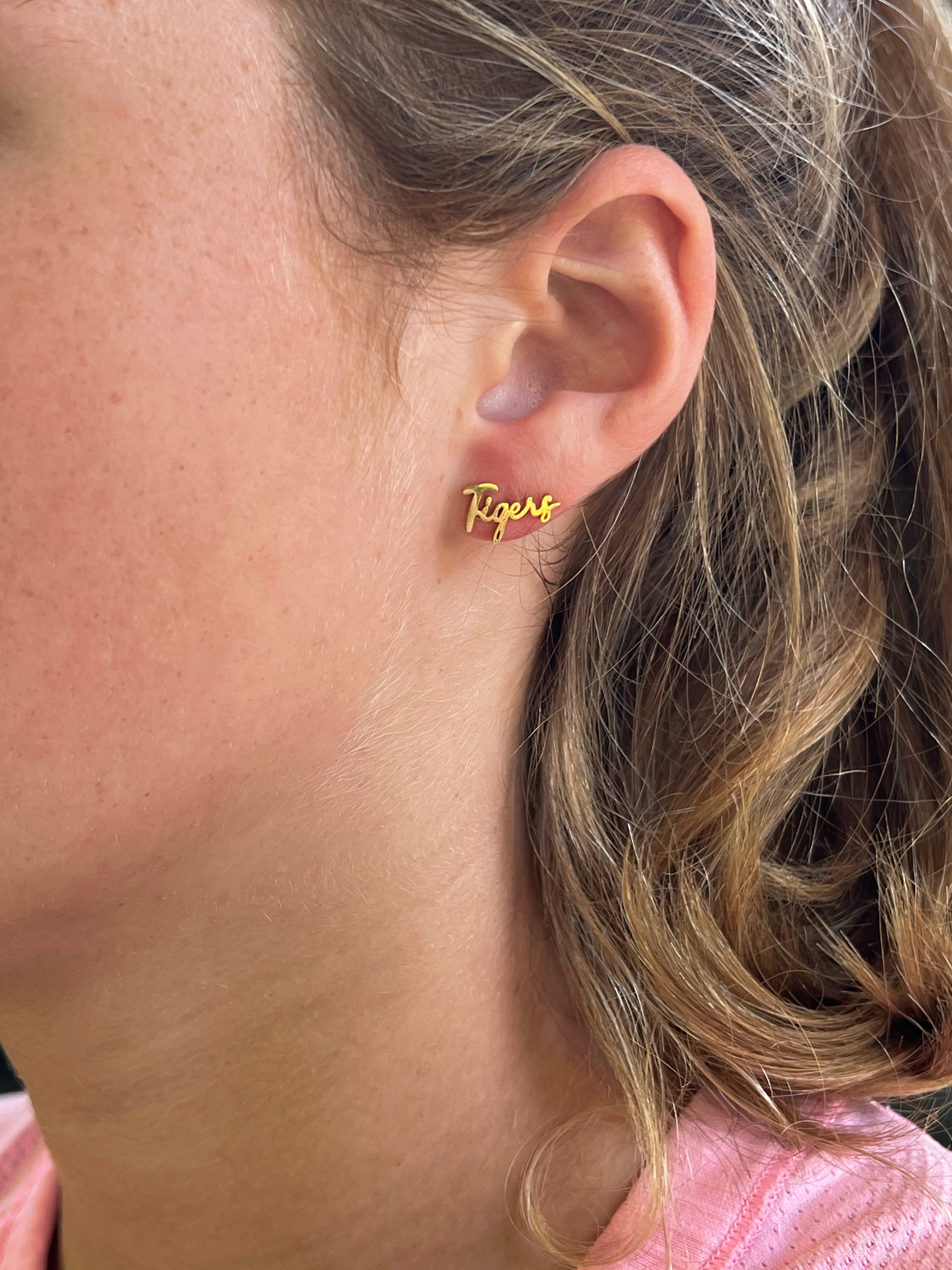 Go Tigers Cute Game Day Stud Earrings