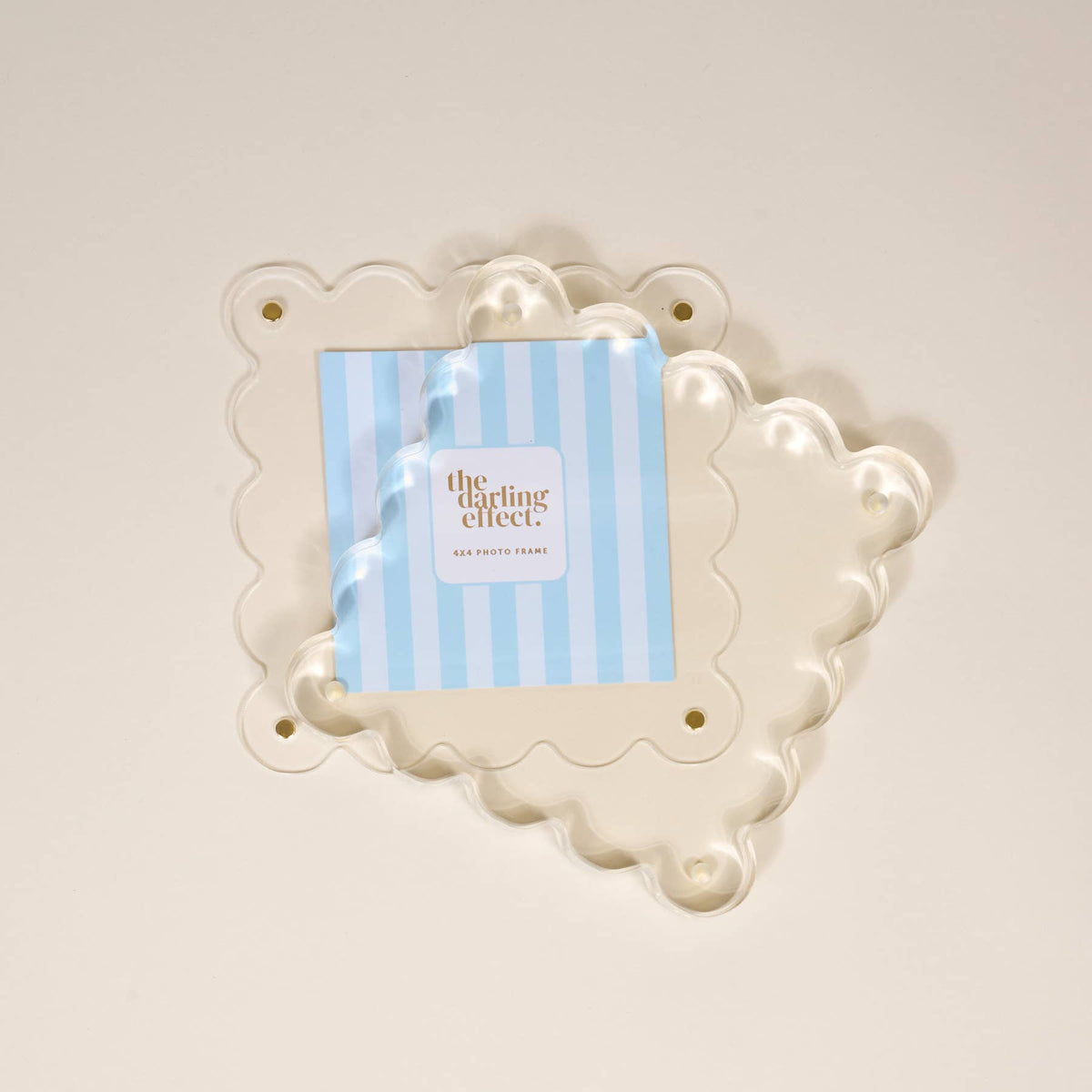 Square Scalloped Acrylic Picture Frame–Clear